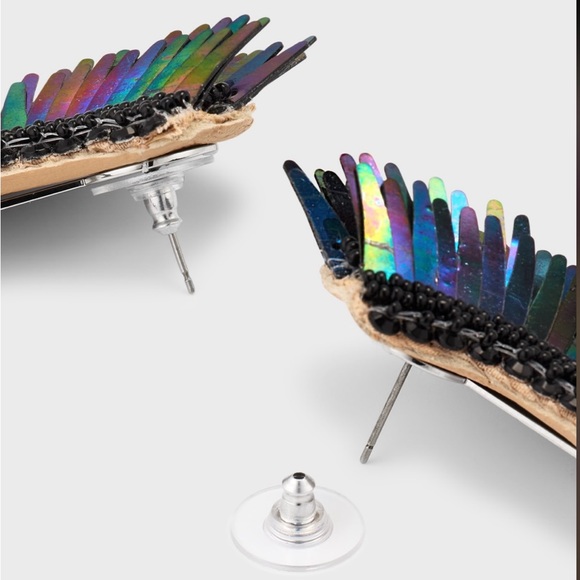 FINAL SALE Mignonne Gavigan Madeline Statement Oil Slick Earrings. - Picture 6 of 11